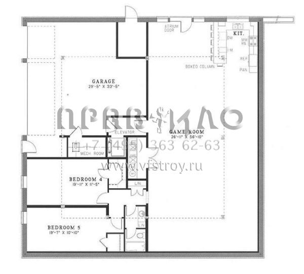 Проект трехэтажного дома с гаражом на три и более машин в стиле Особняк S5-691 (110-00238)