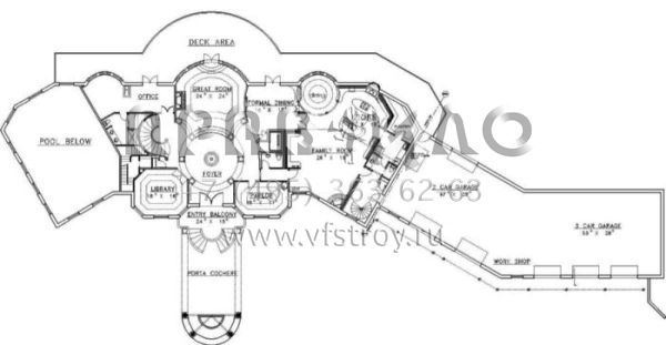 Проект двухэтажного дома с гаражом на три и более машин в современном стиле S5-1153 (039-00099)
