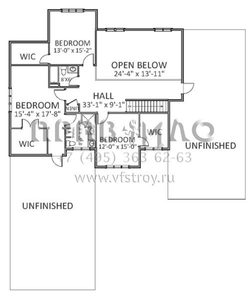 Проект двухэтажного дома с гаражом на три и более машин в стиле Ранчо S5-331 (6849-00004)
