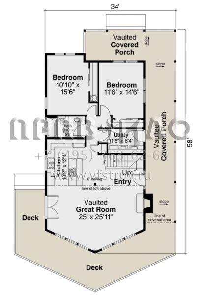 Проект двухэтажного дома без гаража в современном стиле S5-191 (035-00839)