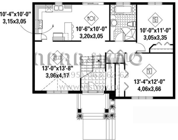 Проект одноэтажного дома с гаражом на одну машину в американском стиле S5-156 (6146-00273)