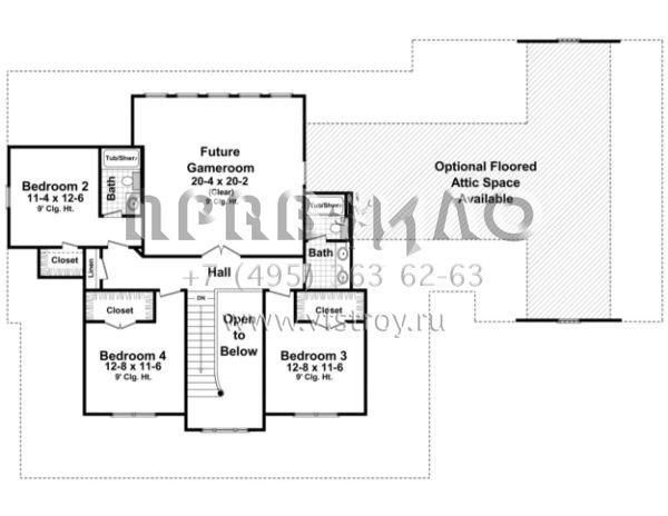 Проект двухэтажного дома с гаражом на три и более машин в стиле Ранчо S5-279 (348-00163)