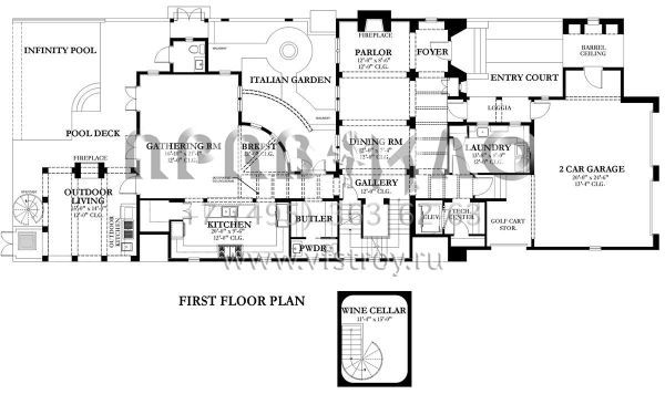 Проект двухэтажного дома с гаражом на две машины в английском стиле S5-381 (3978-00058)