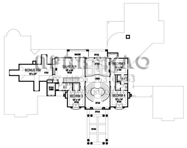 Проект двухэтажного дома с гаражом на три и более машин в прибрежном стиле S5-647 (5445-00197)
