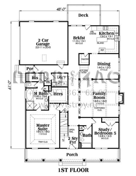 Проект двухэтажного дома с гаражом на две машины в классическом стиле S5-327 (009-00031)