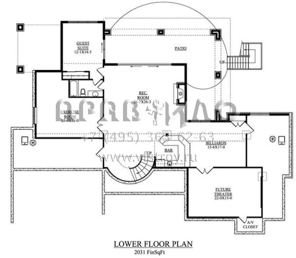 Проект двухэтажного дома с гаражом на три и более машин в американском стиле S5-561 (5631-00044)