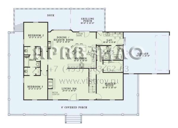 Проект двухэтажного дома с гаражом на две машины в стиле Ранчо S5-178 (110-00086)