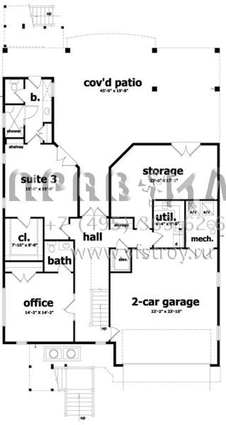 Проект двухэтажного дома с гаражом на две машины в современном стиле S5-324 (028-00005)