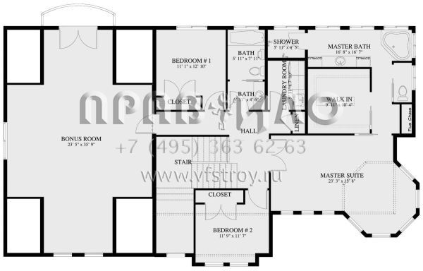 Проект двухэтажного дома с гаражом на три и более машин в английском стиле S5-269 (2802-00048)