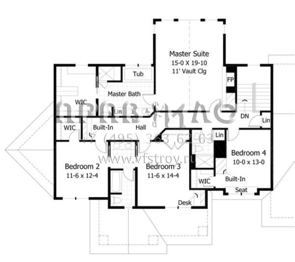 Проект двухэтажного дома с гаражом на три и более машин в американском стиле S5-308 (098-00025)