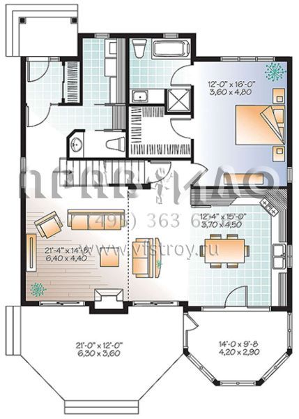 Проект двухэтажного дома без гаража в стиле Ранчо S5-168 (034-01080)