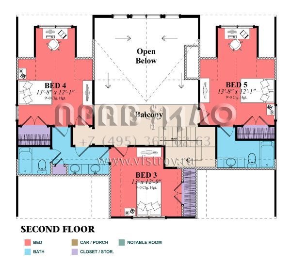 Проект двухэтажного дома с гаражом на две машины в стиле Ранчо S5-257 (1070-00302)