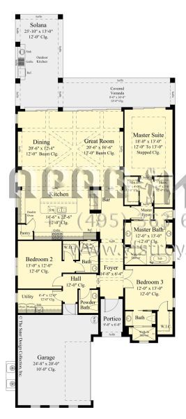 Проект одноэтажного дома с гаражом на две машины в прибрежном стиле S5-236 (8436-00003)