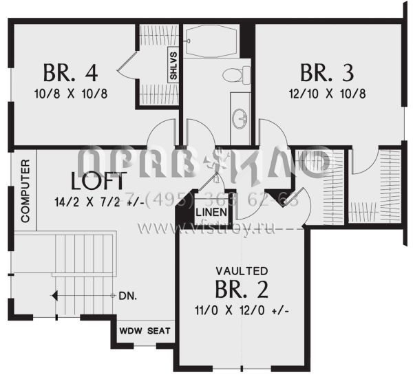 Проект двухэтажного дома с гаражом на две машины в американском стиле S5-200 (2559-00898)