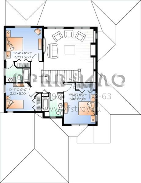 Проект двухэтажного дома с гаражом на две машины в современном стиле S5-234 (034-00798)