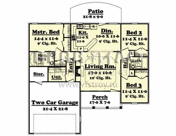 Проект одноэтажного дома с гаражом на две машины в современном стиле S5-130 (041-00005)