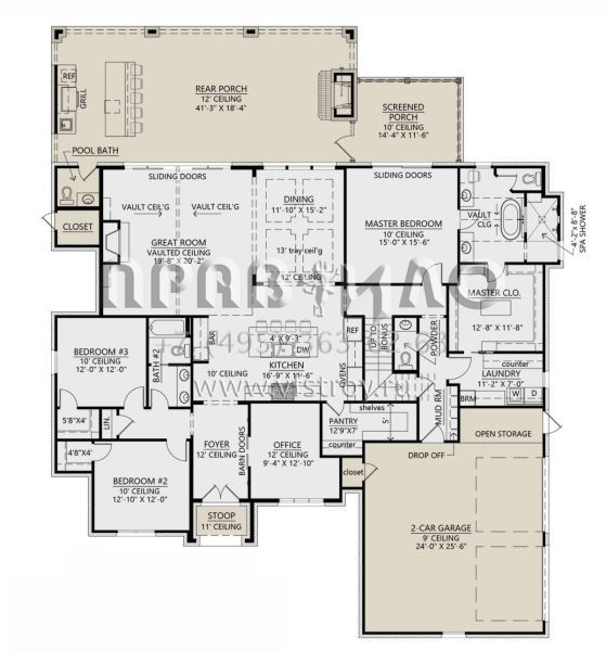 Проект одноэтажного дома с гаражом на две машины в английском стиле S5-256 (4534-00080)