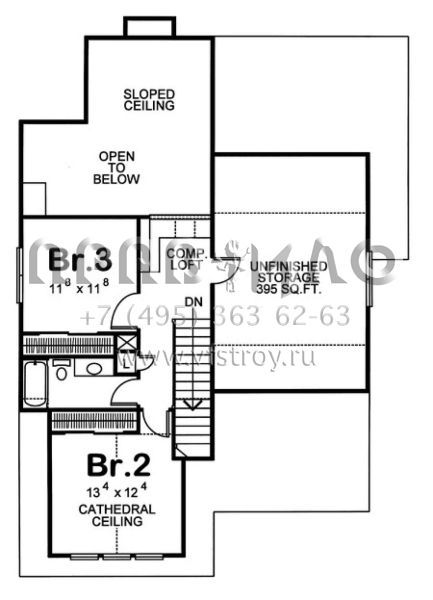Проект двухэтажного дома с гаражом на две машины в американском стиле S5-179 (402-00888)