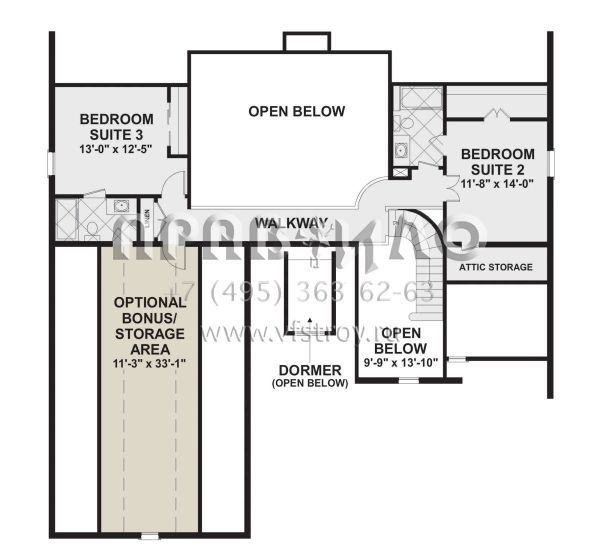 Проект двухэтажного дома с гаражом на три и более машин в стиле Ранчо S5-268 (036-00274)