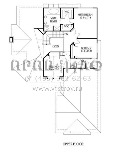 Проект двухэтажного дома с гаражом на три и более машин в стиле Ранчо S5-259 (341-00079)