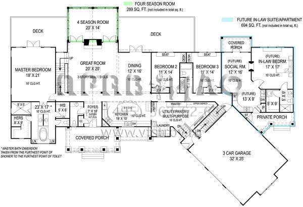 Проект одноэтажного дома с гаражом на три и более машин в стиле Ранчо S5-267 (4195-00010)