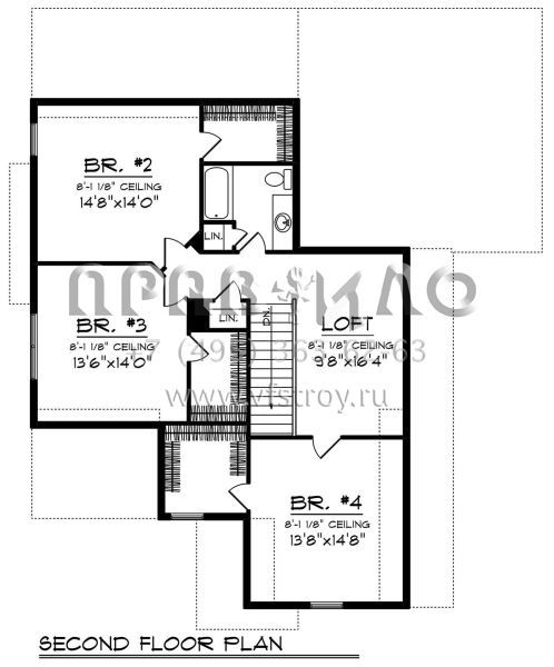 Проект двухэтажного дома с гаражом на две машины в американском стиле S5-252 (1020-00108)