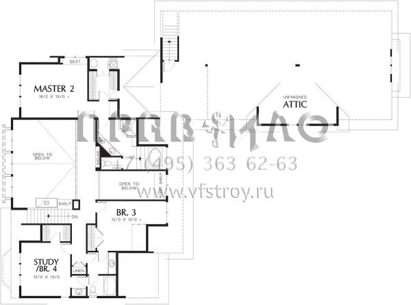 Проект двухэтажного дома с гаражом на три и более машин в американском стиле S5-321 (2559-00529)
