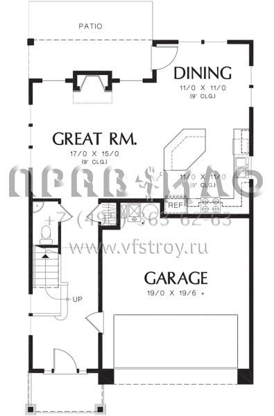 Проект двухэтажного дома с гаражом на две машины в американском стиле S5-169 (2559-00725)
