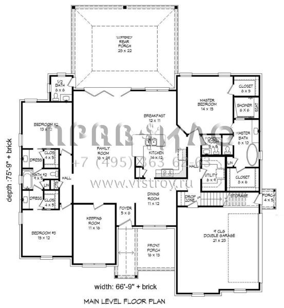 Проект двухэтажного дома с гаражом на две машины в английском стиле S5-265 (940-00101)