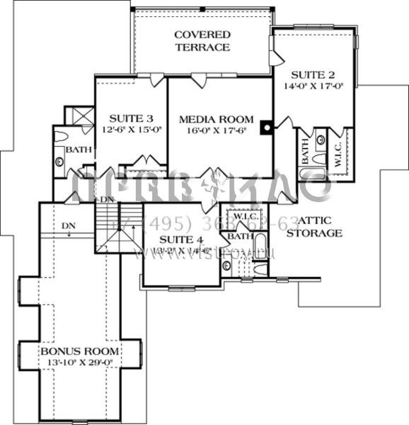 Проект двухэтажного дома с гаражом на две машины в английском стиле S5-381 (3323-00410)