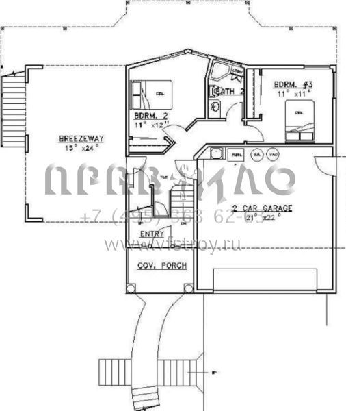 Проект одноэтажного дома с гаражом на две машины в стиле Ранчо S5-169 (039-00270)