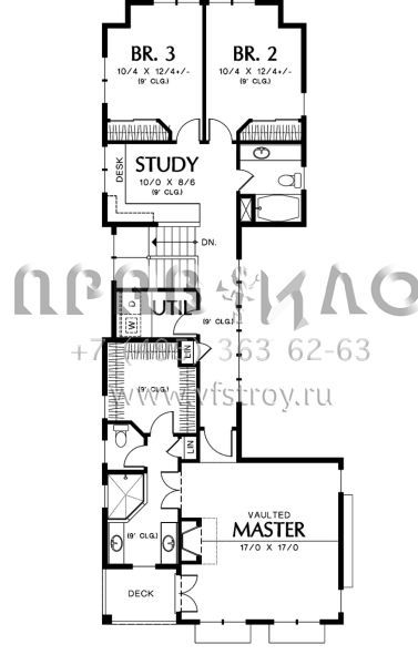 Проект двухэтажного дома с гаражом на две машины в американском стиле S5-196 (2559-00401)