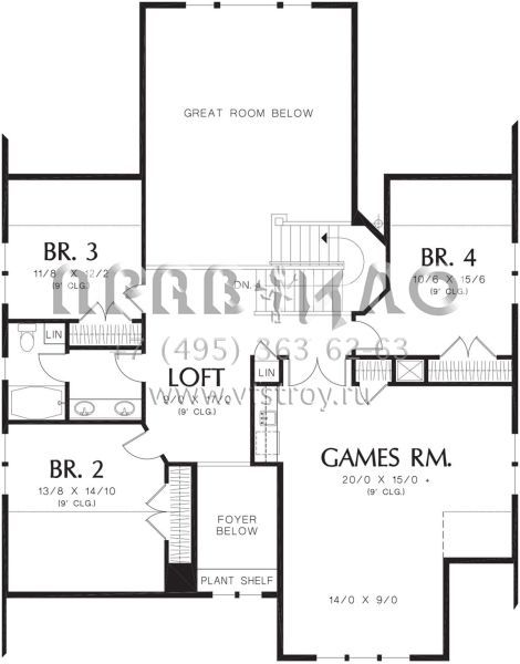 Проект двухэтажного дома с гаражом на две машины в американском стиле S5-315 (2559-00554)