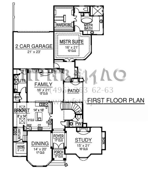 Проект двухэтажного дома с гаражом на две машины в стиле Ранчо S5-366 (5445-00509)