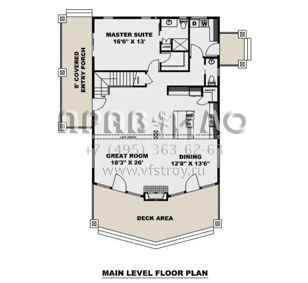 Проект двухэтажного дома без гаража в американском стиле S5-222 (039-00714)
