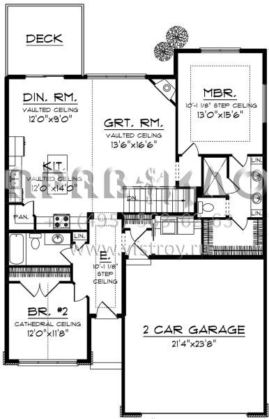 Проект одноэтажного дома с гаражом на две машины в стиле Райт S5-133 (1020-00051)