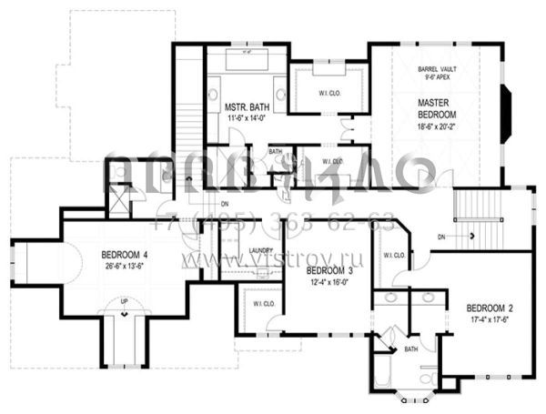 Проект дома на склоне с гаражом на три машины в американском стиле S5-425 (036-00223)