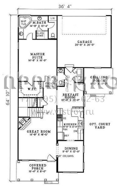 Проект двухэтажного дома с гаражом на две машины в стиле Ранчо S5-179 (110-00375)