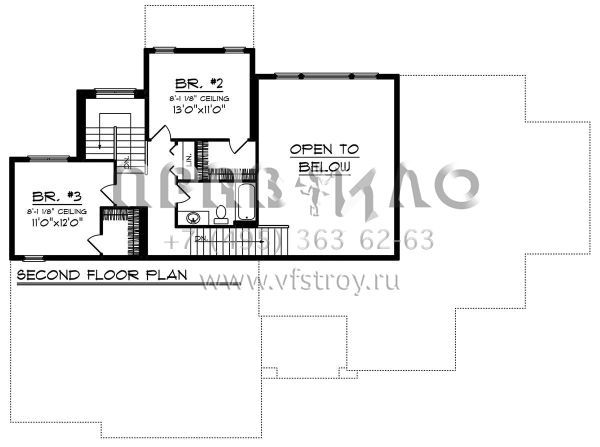 Проект двухэтажного дома с гаражом на три и более машин в американском стиле S5-242 (1020-00106)