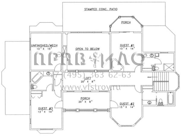 Проект двухэтажного дома без гаража в американском стиле S5-353 (039-00361)