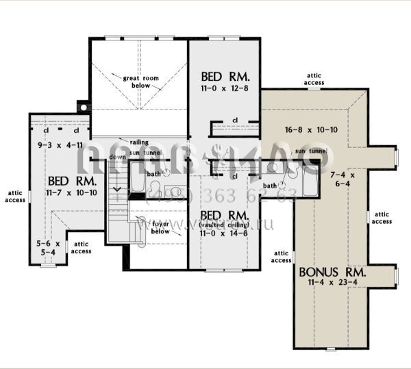 Проект двухэтажного дома с гаражом на две машины в стиле Ранчо S5-264 (2865-00187)