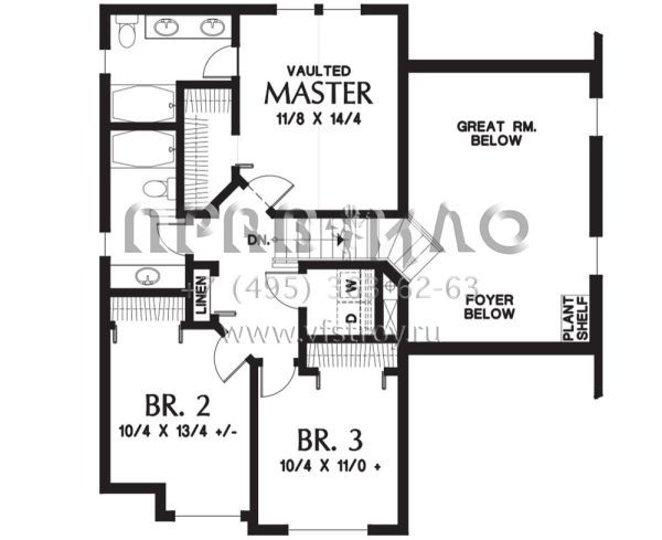 Проект двухэтажного дома с гаражом на две машины в стиле Ранчо S5-139 (2559-00243)