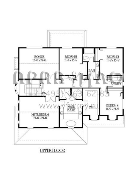 Проект двухэтажного дома с гаражом на три и более машин в стиле Ранчо S5-305 (341-00125)
