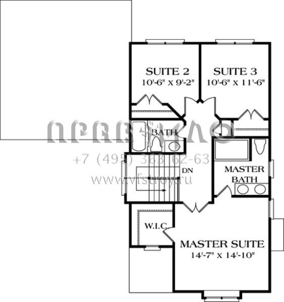Проект двухэтажного дома с гаражом на две машины в американском стиле S5-152 (3323-00035)