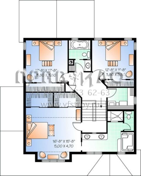 Проект двухэтажного дома с гаражом на две машины в скандинавском стиле S5-213 (034-00742)