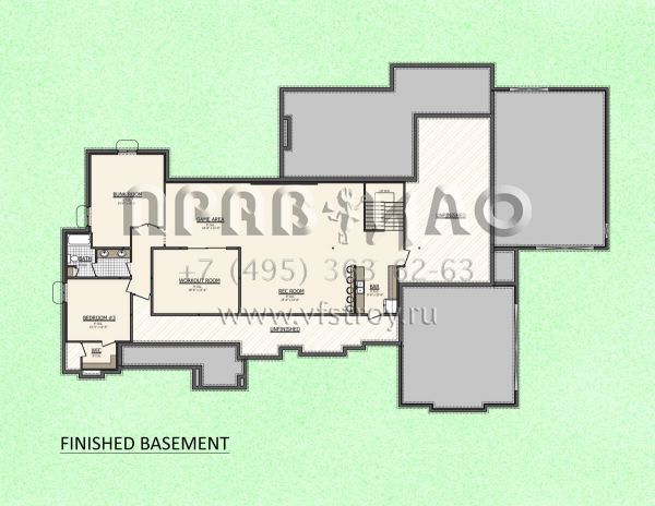Проект одноэтажного дома с гаражом на три и более машин в современном стиле S5-309 (1958-00032)