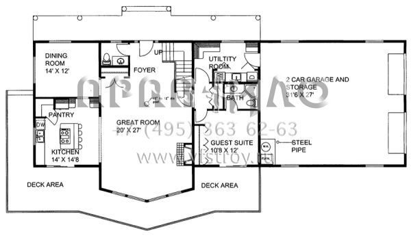 Проект двухэтажного дома с гаражом на две машины в скандинавском стиле S5-277 (039-00674)