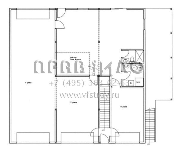 Проект двухэтажного дома с гаражом на три и более машин в стиле Ранчо S5-232 (039-00381)