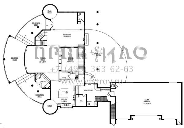 Проект двухэтажного дома с гаражом на три и более машин в стиле Шале S5-703 (5631-00046)