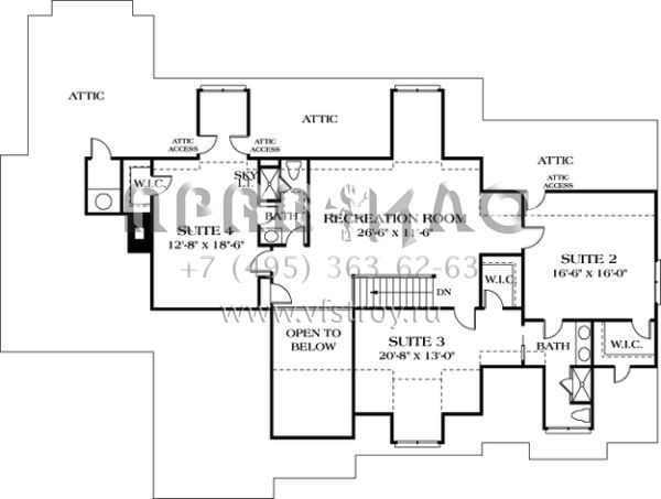 Проект двухэтажного дома с гаражом на три и более машин в английском стиле S5-406 (3323-00445)
